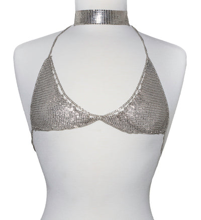 Dripping Body Chain Top - Silver