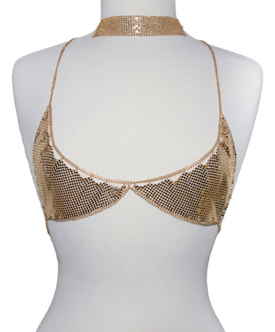 Dripping Body Chain Top - Gold